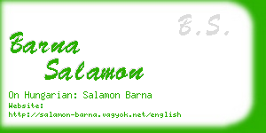 barna salamon business card